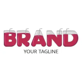 Online Editable Grape Juice Filled Glass Food & Drink Logo