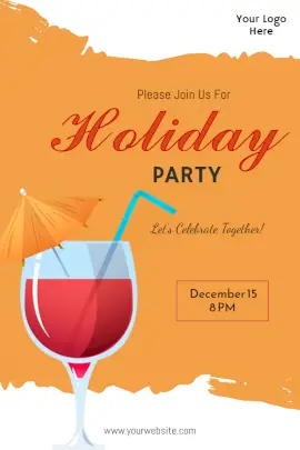 Online Editable Holiday Party Poster Pinterest Graphic