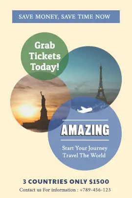 Online Editable Travel Ticket & Guide Tumblr Graphic