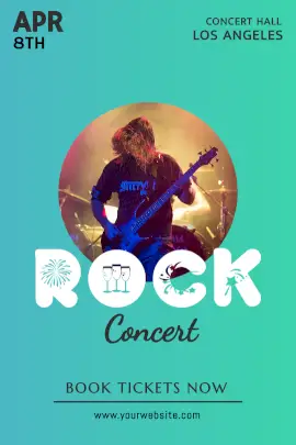 Online Editable Moderate Cyan Rock Music Concert Tumblr Graphic
