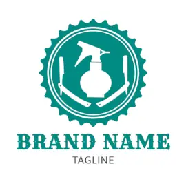 Online Editable Green Badge Salon & Beauty Logo