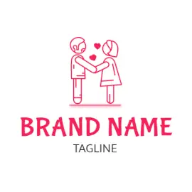 Online Editable Red Couple Dating Site Logo