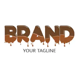 Online Editable Dripping Chocolate Syrup Food & Drink Logo