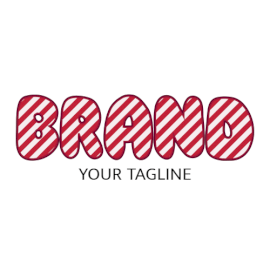Online Editable Red and White Plum Candy Text Food & Drink Logo