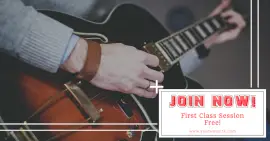 Online Editable Guitar Class Promotion Facebook Ad Post