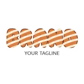 Online Editable Bun and Cream Pastry Font Food & Drink Logo