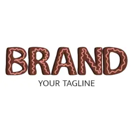 Online Editable Creamy Choco Browny Text Food & Drink Logo