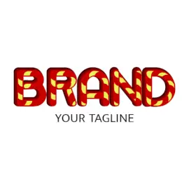 Online Editable Red and Yellow Candy Cane Food & Drink Logo