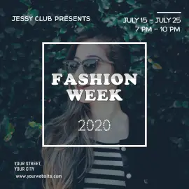 Online Editable Jessy Club Fashion Week 2020 Facebook 3D Post
