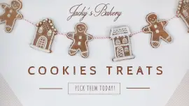 Online Editable Dark Moderate Orange Ginger Bread Cookies Decoration Facebook Event Cover