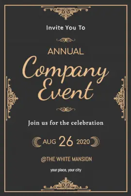 Online Editable Company Event Announcement Pinterest Graphic