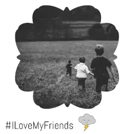 Online Editable Monochromatic Love my Friends with Clouds Movement Animated Design
