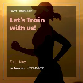 Online Editable Power Fitness Club Facebook 3D Post