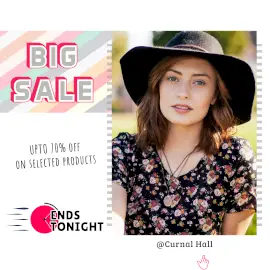 Online Editable White and Red Big Sale Animated Design