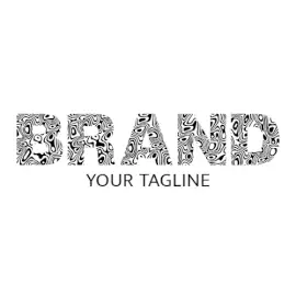 Online Editable Black Solid Wavey Pattern Text Creative Logo