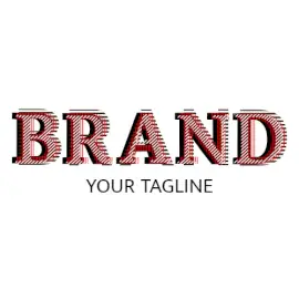 Online Editable Red and Black Blurred 3D Lines Fancy & 3D Logo