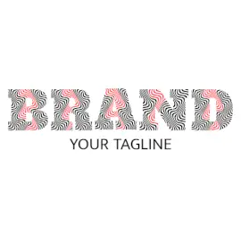 Online Editable Red and Black Zentangle Font Creative Logo