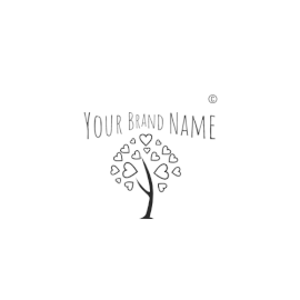 Online Editable Love Tree Design with Skew Text Unique Logo