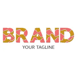 Online Editable Pink and Golden Wave Art Creative Logo