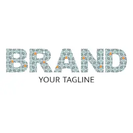 Online Editable Blue and Golden Floral Design Creative Logo