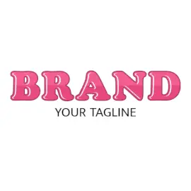 Online Editable Double Pink Glossy Fancy & 3D Logo