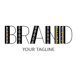 Online Editable Multicolor Tribal Print Font Creative Logo