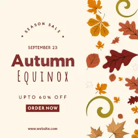 Online Editable Fall Leaves Autumn Equinox Sale Facebook 3D Post