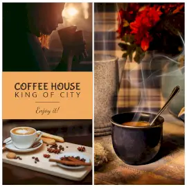 Online Editable Coffee House 3 Grid Photo Collage
