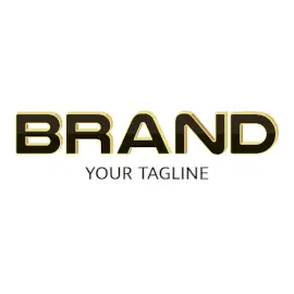 Online Editable Black and Gold Sleek Fancy & 3D Logo
