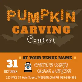 Online Editable Pumpkin Carving Contest Animated Design