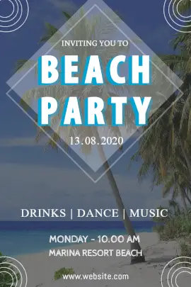Online Editable Beach Party Tumblr Graphic