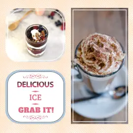 Online Editable Delicious Ice Sale Social Media Post