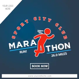 Online Editable Marathon Sports Instagram Ad