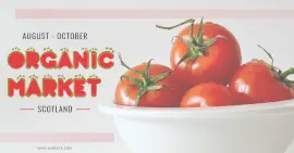 Online Editable Red and Green Fresh Fruit Typography Facebook Ad