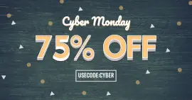 Online Editable Light Orange and White 3D Text Cyber Monday Facebook Ad