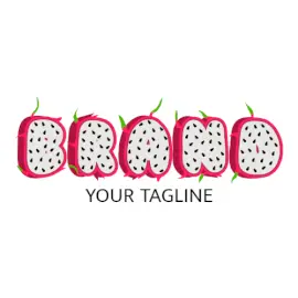 Online Editable Dragon Fruit Font Food & Drink Logo