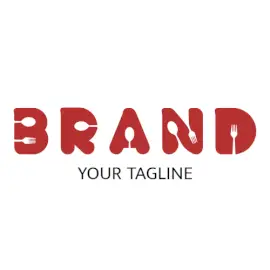 Online Editable Red Mixed Cutlery Hotel & Travel Logo