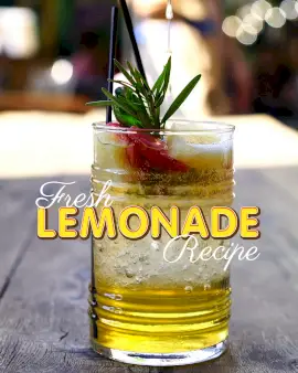 Online Editable Fresh Lemonade Recipe with Juice Movement Cinemagraph