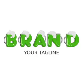 Online Editable Green Beer Head Bar & Nightclub Logo