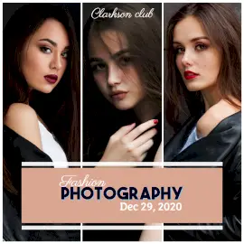 Online Editable Fashion Photography 3 Photo Grid Collage