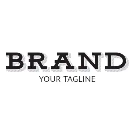 Online Editable Black Text and Striped Shadow Fancy & 3D Logo