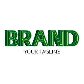 Online Editable Green and Yellow Retro Fancy & 3D Logo