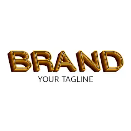 Online Editable Yellow and Black Slanted Retro Fancy & 3D Logo