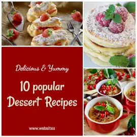 Online Editable Delicious Dessert Recipes 4 Photo Grid Collage
