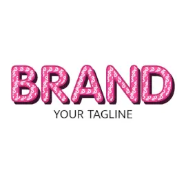 Online Editable Pink and White Ethnic Decorative Font Creative Logo