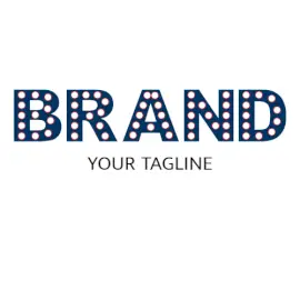 Online Editable White Dotted Retro Bar & Nightclub Logo