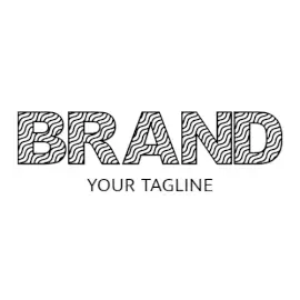 Online Editable Black and White Ripple Font Creative Logo