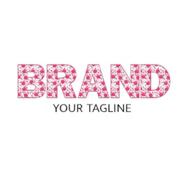 Online Editable White and Flower Patterned Font Creative Logo