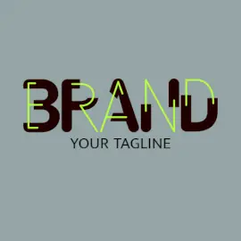 Online Editable Green and Brown Line Unique Logo