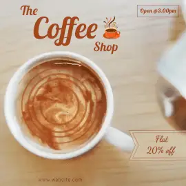 Online Editable Light Coffee Shop Animated Design